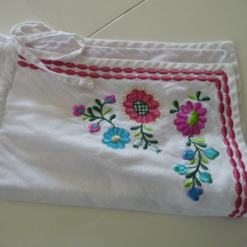 WILLI SMITH  TRENDY BOHEMIAN HIPPIE PEASANT LINEN BLOUSE WITH EMBROIDERY SIZE M - Picture 4 of 7